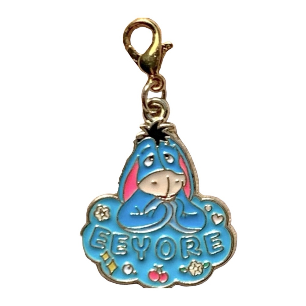 Eeyore Blue and Gold Keychain, diaper bag, & zipper pull Disney, Winnie the Pooh